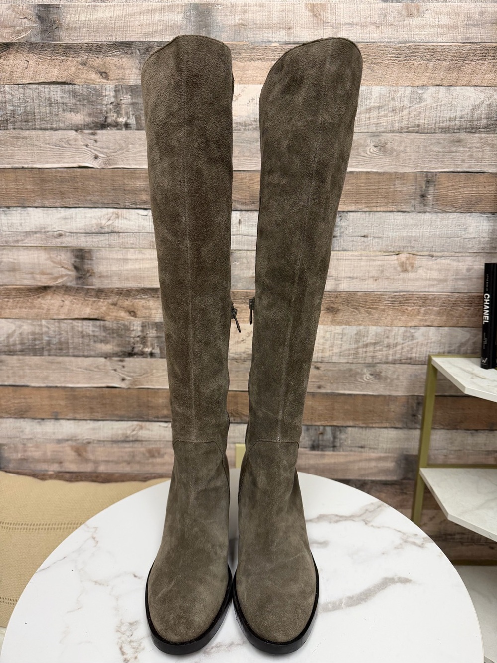 Naya gray faux suede over the knee boot 7.5
